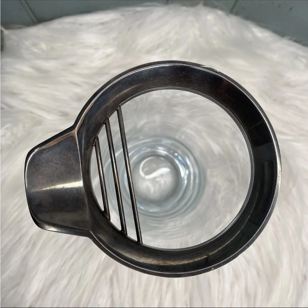 Georg Jensen 1156 Mounted Sterling Strombergshyttan Crystal Cocktail Pitcher